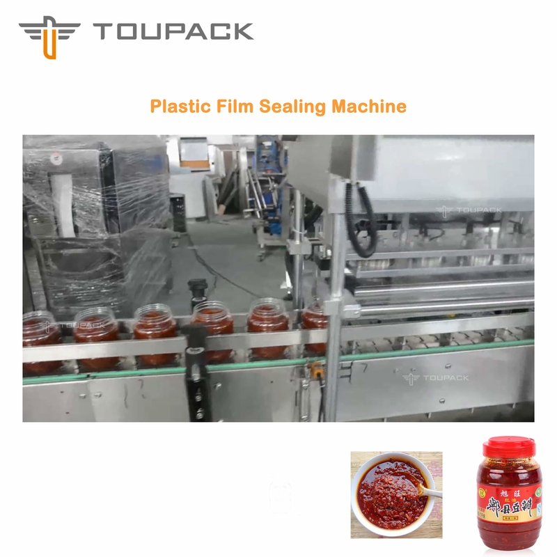 เครื่องบรรจุซอส PLC เครื่องบรรจุซอสถั่วกว้างหนาระบบบรรจุของเหลว 4 หัว