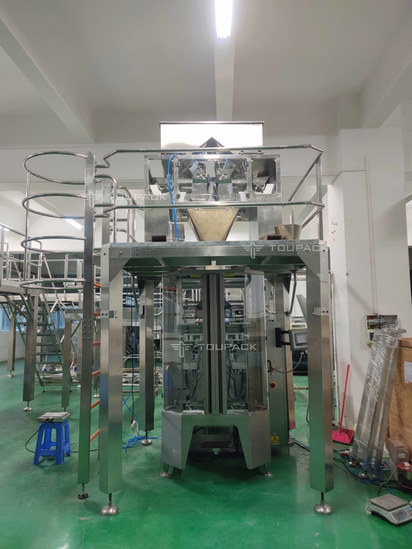 เครื่องชั่งถุงแนวตั้งอัตโนมัติ 4 หัว 10L เครื่องชั่งเชิงเส้น 4 กก. เครื่องบรรจุผงซัก