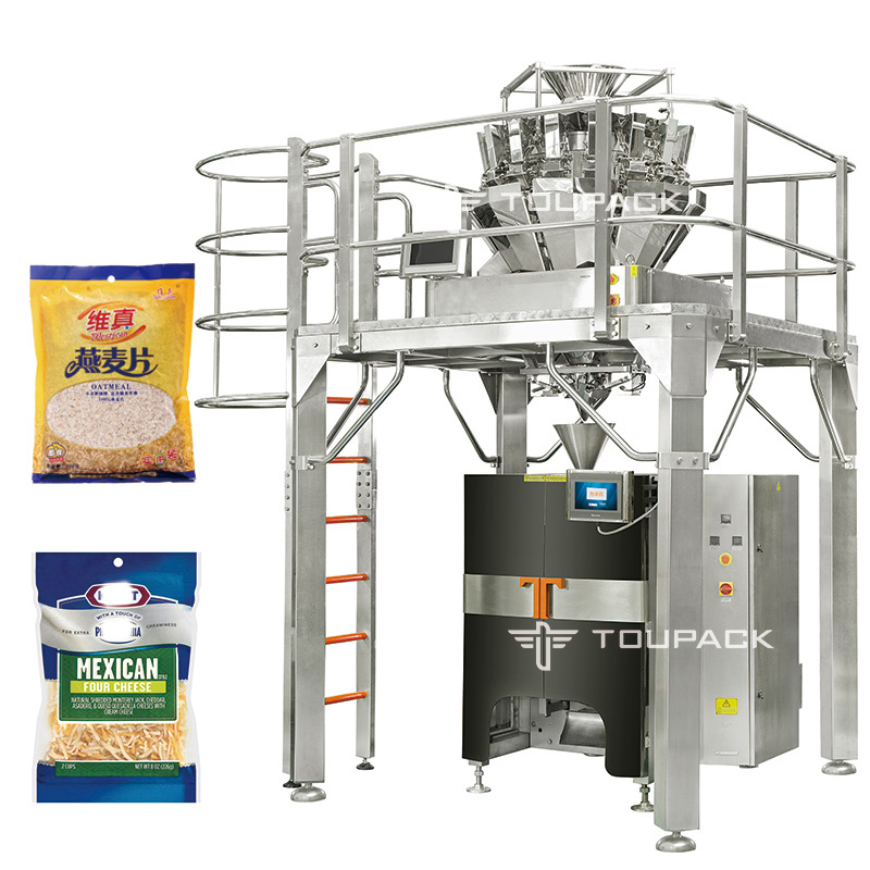 เครื่องบรรจุ Multihead Weigher ความจุ 5,000 กรัม 220V 50Hz 0.04-0.08mm ความหนาของฟิล์ม