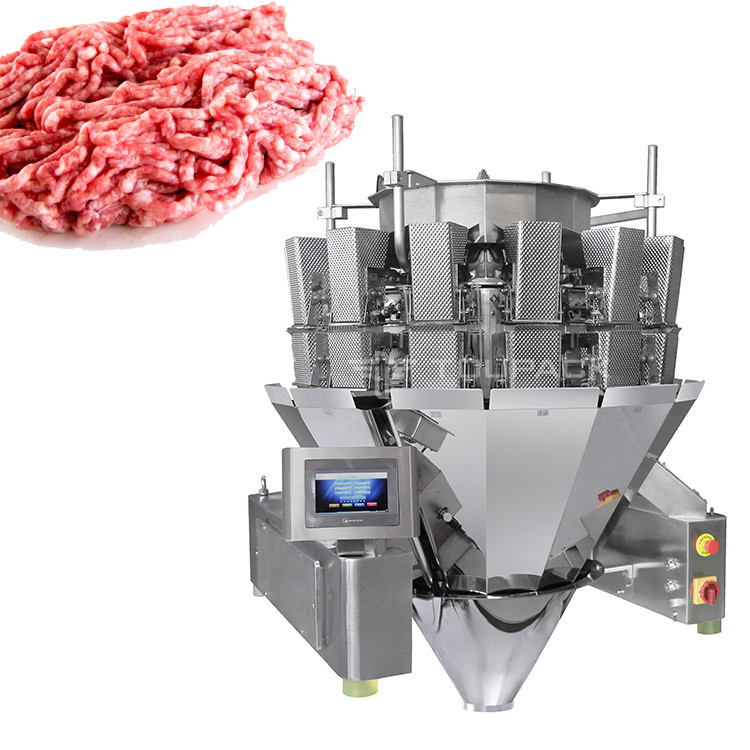 14 หัวสกรูเครื่องชั่งน้ําหนัก 2.0KW 410kg เนื้อหมูบด เนื้อสด เครื่องชั่งและบรรจุ