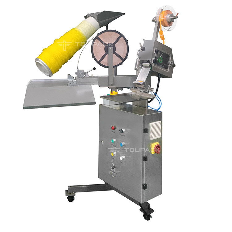 เครื่องบรรจุกระเป๋าเน็ต Mesh Net Semi-Automatic สําหรับถั่วส้มฝรั่งกระเทียม