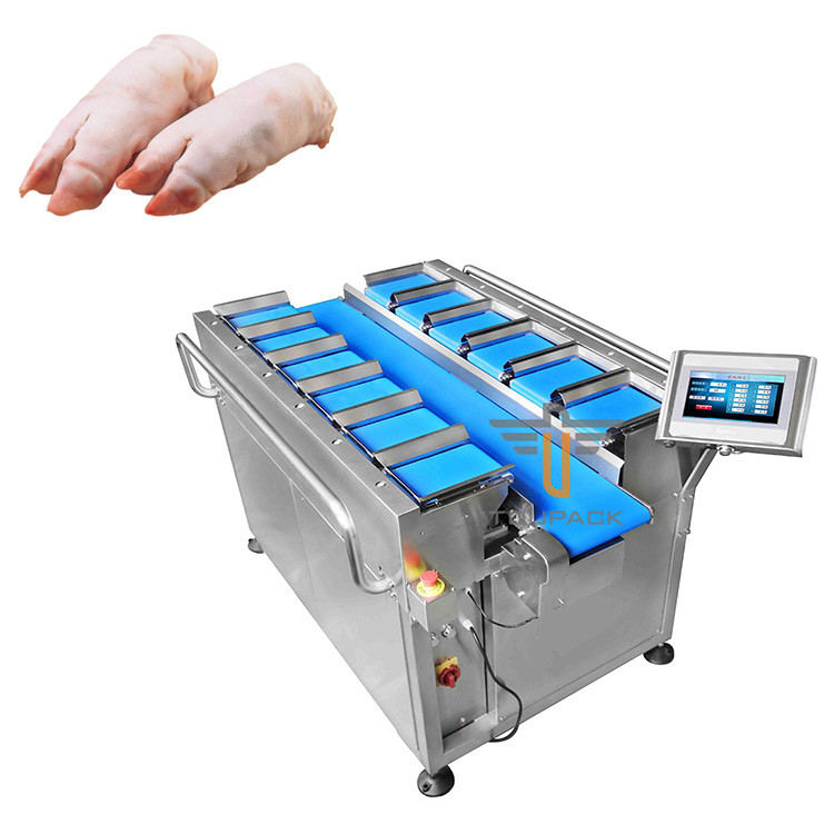 อัตโนมัติสายเข็มขัดประเภท Multihead การผสมผสาน Weigher ตรวจสอบ Weigher เครื่องสําหรับเท้าหมู