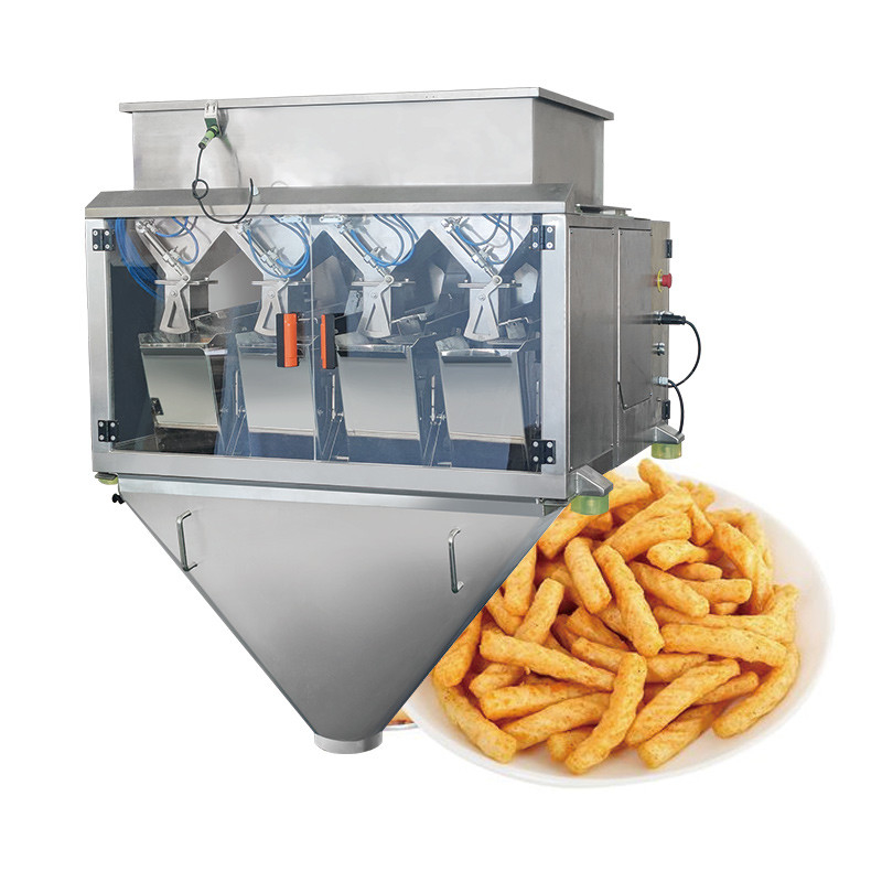 น้ําหนักเล็ก 2/4/8 หัว Linear Weigher เมล็ดข้าว ผักพริก pellets Weighing เติม Weigher อุปกรณ์เครื่องบรรจุ