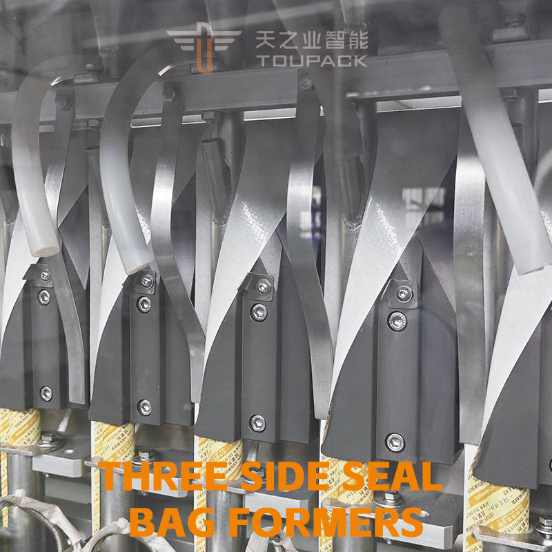 เครื่องบรรจุและเติมเคทชัป Vffs อัตโนมัติเต็ม เครื่องบรรจุและเติมเคทชัป Multi Track Vertical 4 Sides Seal Sachet