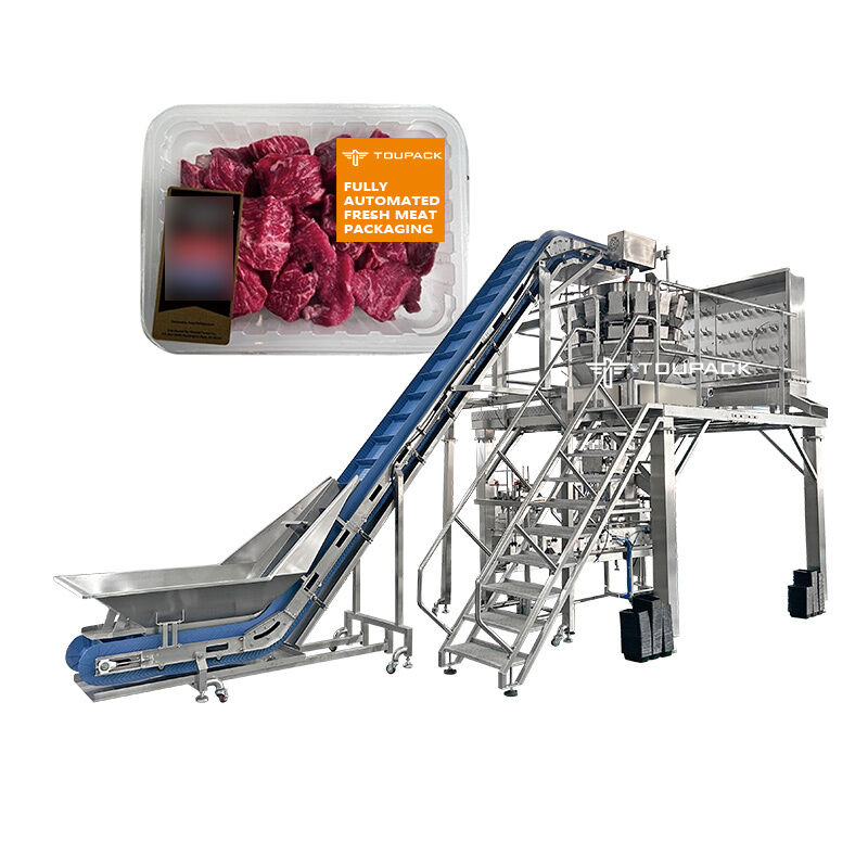 เครื่องบรรจุอาหารสำเร็จรูปพร้อมสกรู, เครื่องชั่งน้ำหนัก, สายการบรรจุถาดพร้อมสกรูป้อน, เครื่องชั่งน้ำหนักแบบหลายหัว