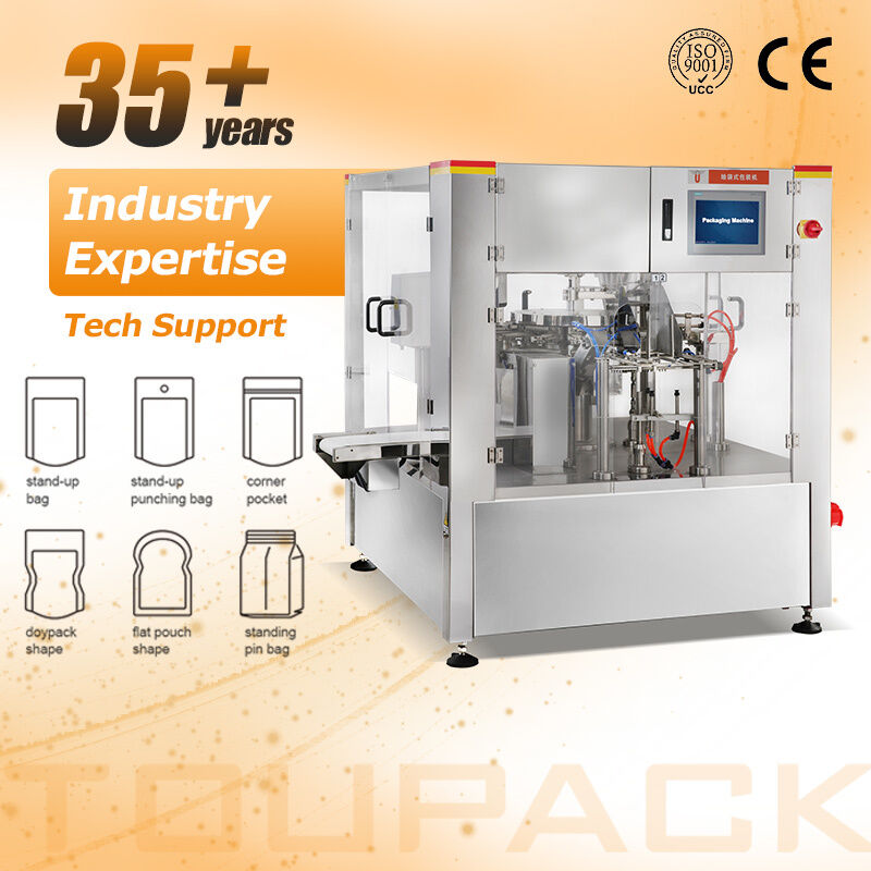 เครื่องบรรจุกระเป๋าแบบอัตโนมัติความเร็วสูง ชิปป๊อปคอร์น บิสกิ๊ก Doypack เติมอุปกรณ์ปิด