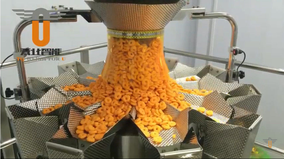 เครื่องบรรจุ Multihead Weigher ความแม่นยำสูง 120 ถุง / นาทีสำหรับชีสและหัวหอม