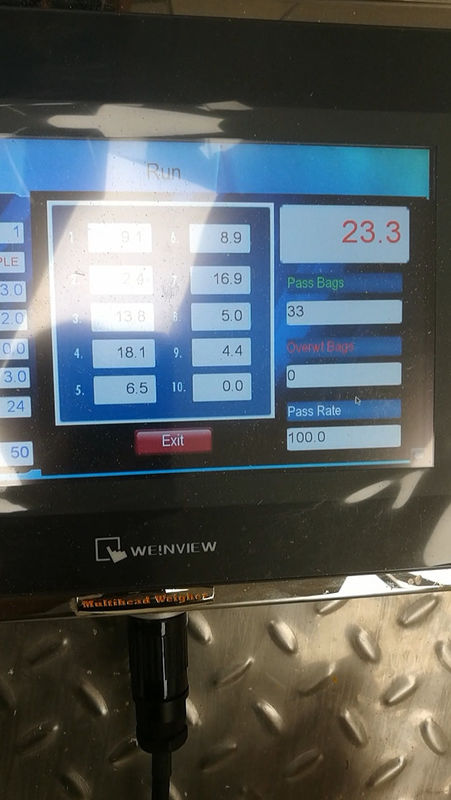 40 ถุง / นาที PLC เครื่องบรรจุโรตารี่ Multihead Weigher สำหรับผลไม้แห้ง Lemond Premade Pouch
