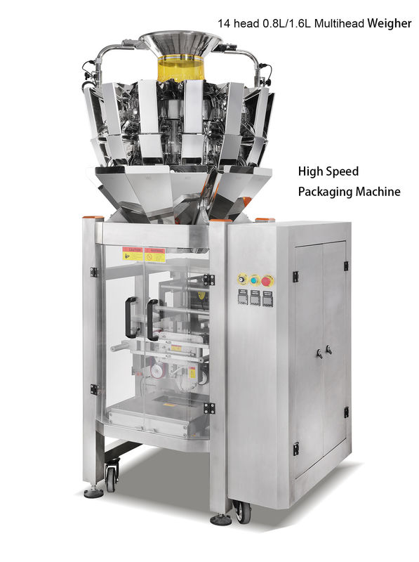 0.8L 1.6L Multihead Weigher All In One บรรจุภัณฑ์สำหรับข้าวโอ๊ตบิสกิต