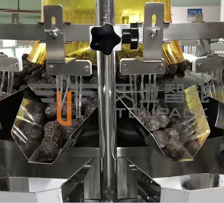 1.5K 28 Heppers 2.5L Multihead Weigher เครื่องบรรจุสำหรับช็อกโกแลตคัพ