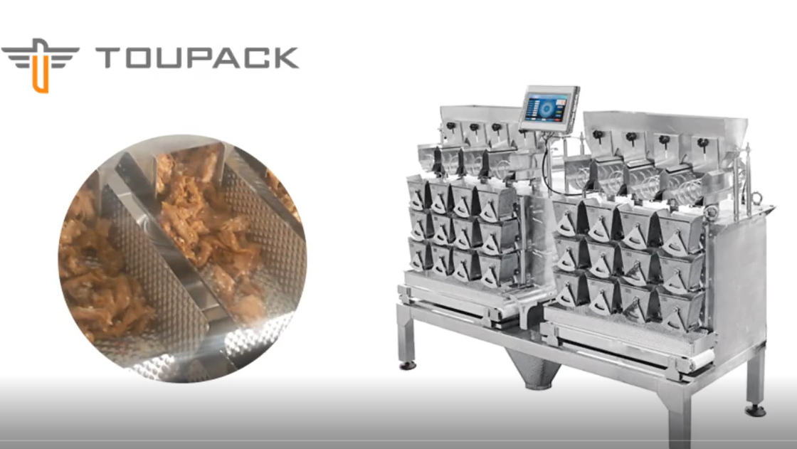 MCU Control Multi Head Weigher สำหรับเนื้อสัตว์ปรุงสุกบรรจุอาหารจานด่วน 50 ถุง / นาที