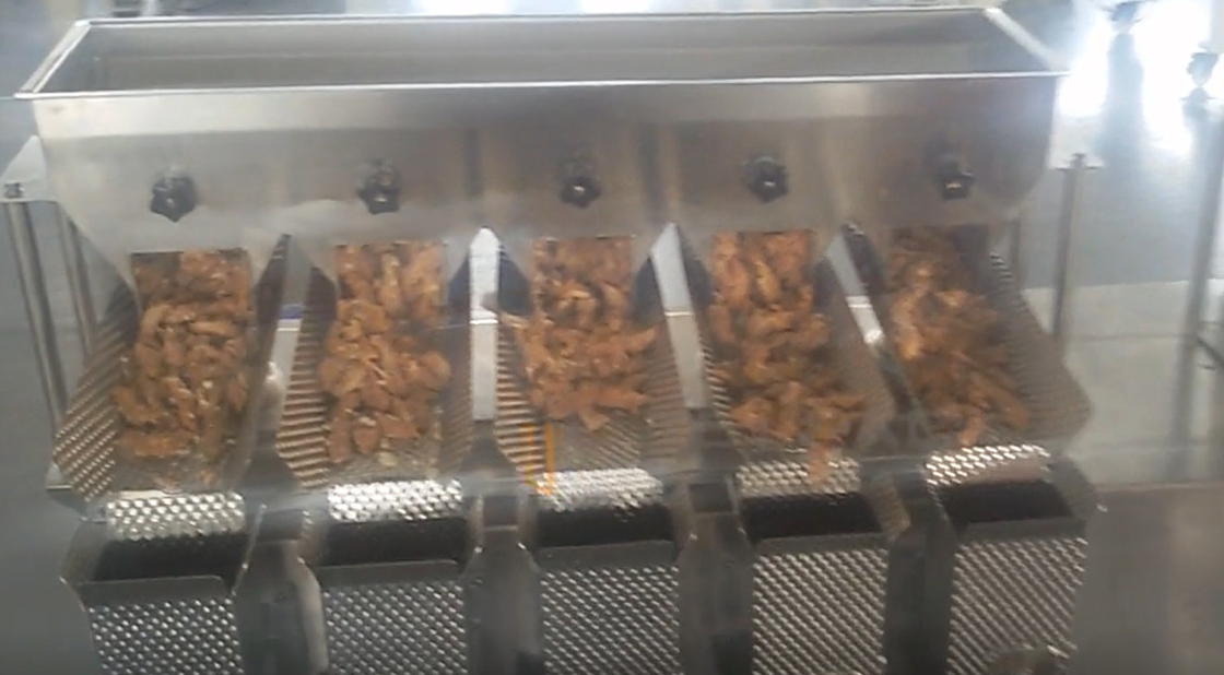 MCU Control Multi Head Weigher สำหรับเนื้อสัตว์ปรุงสุกบรรจุอาหารจานด่วน 50 ถุง / นาที