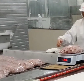 เครื่องบรรจุ Multihead Weigher ขนาด 20 ถุง / นาทีสำหรับผลิตภัณฑ์กระดูกเนื้อน้ำแข็ง