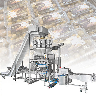 14 Head Automatic Multihead Weigher อาหารสดผักผลไม้เครื่องบรรจุถุงพลาสติก