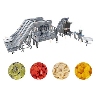 ระบบบรรจุภัณฑ์แบบผสมผลไม้อบแห้ง Vffs เครื่องบรรจุขนมขบเคี้ยว Multihead Weigher
