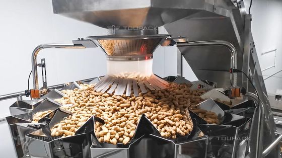 เครื่องบรรจุแนวตั้งแบบยืนขึ้นถุง 2.5 กก. ถั่วลิสงเม็ดมะม่วงหิมพานต์เครื่องบรรจุ