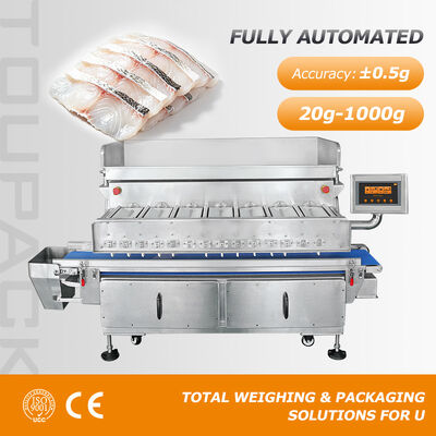 เครื่องชั่งน้ําทะเลติด 7 หัว แบบ Flip Multihead Weigher กับ 20 หมวด/นาที ความเร็วและความจํา Hopper