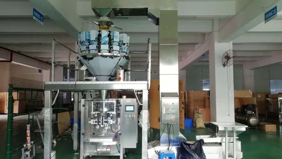 VFFS เครื่องบรรจุแนวตั้ง Multihead Weigher Food Auto Form Fill Sealing