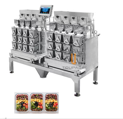 Tri - Layer Hopper IP65 8 หัวเครื่องชั่งน้ำหนักเชิงเส้นอาหารเหนียว